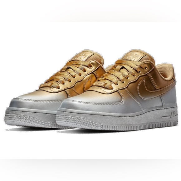 Nike Air Force 1 Low 'Gold Silver' 898889-012 w’s sz 8 no box - Picture 1 of 8